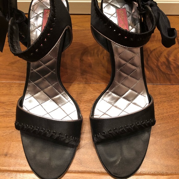 Betsey Johnson Dress Carissa Heel in Black Satin - Picture 2 of 5